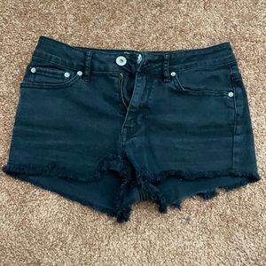 Black jean shorts